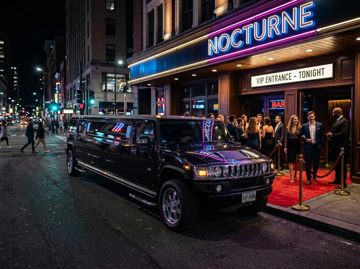 Hummer H2 VIP devant un club